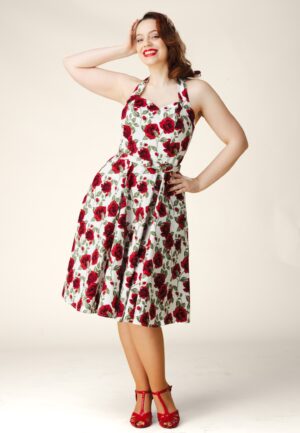 Topvintage exclusive ~ Betty Rosetta swing jurk in wit
