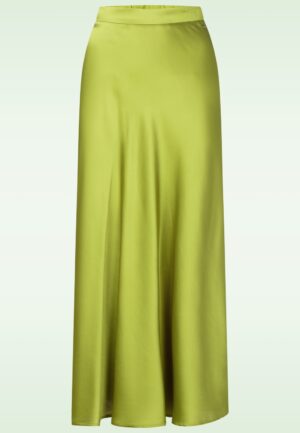 Giselle Satin maxi rok in groen