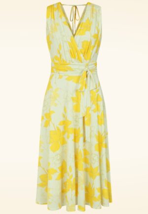 Topvintage exclusive ~ Jane Lily swing jurk in geel