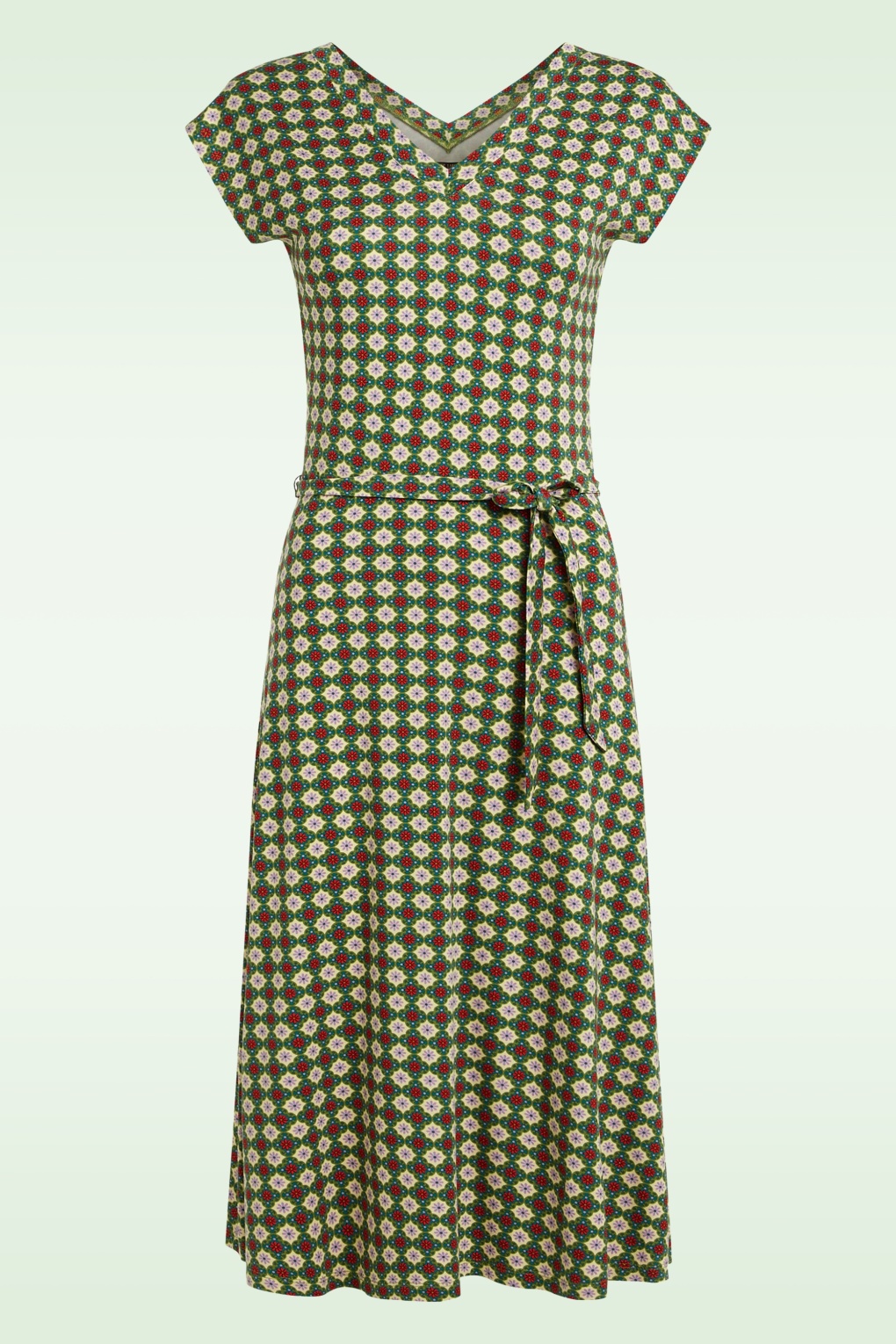 Jade Double V- jurk in ponderosa groen