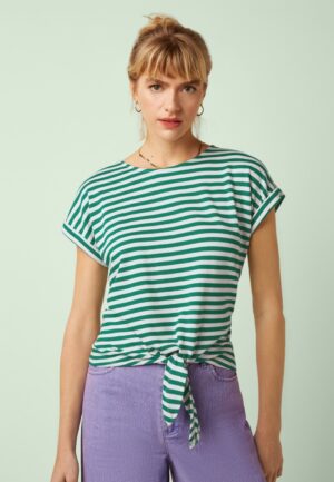 Aria Chopito Stripe Knot shirt in ultra groen