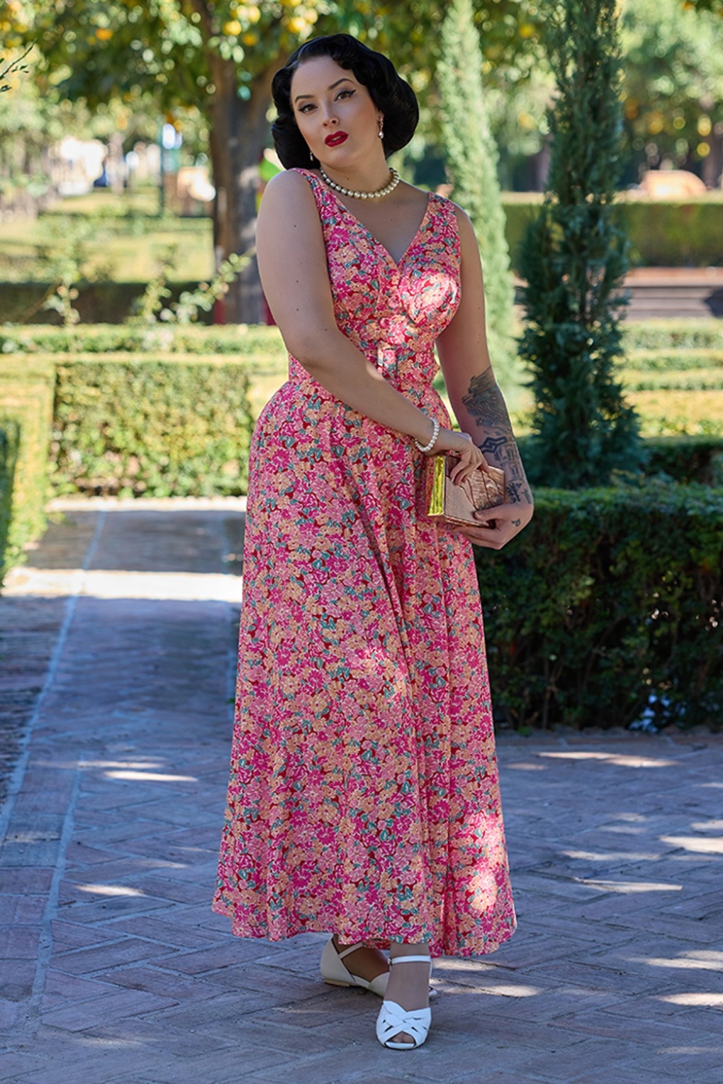 Shayna Jovial Floral maxi jurk in multi