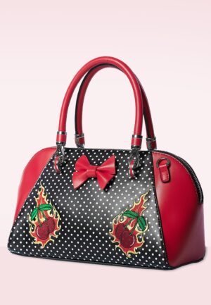 Cherry Blaze handtas in zwart en rood