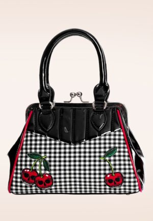 Rockabilly Cherry handtas in zwart