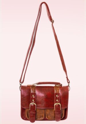 Leila handtas in rood en bruin