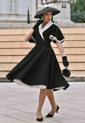 Topvintage exclusive ~ Coco Eliza swing jurk in zwart