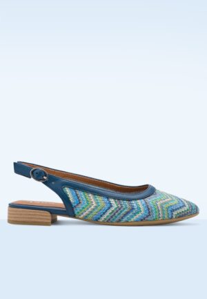 Zoe Zigzag Softline Vegan slingbacks in blauw