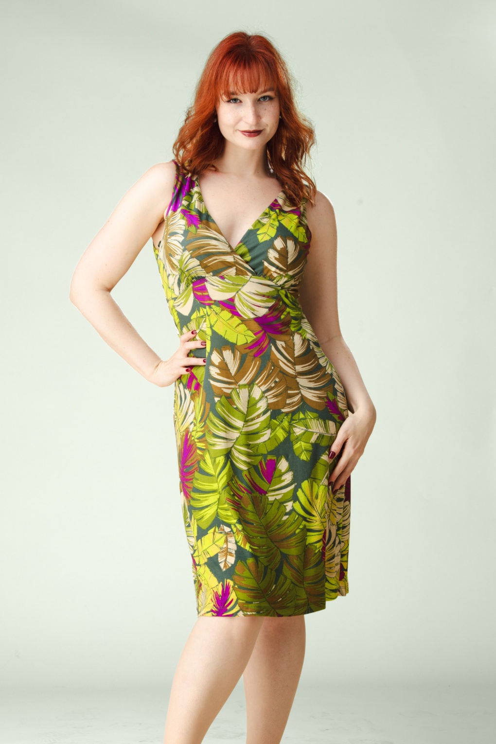 Leafy Delight jurk in multi