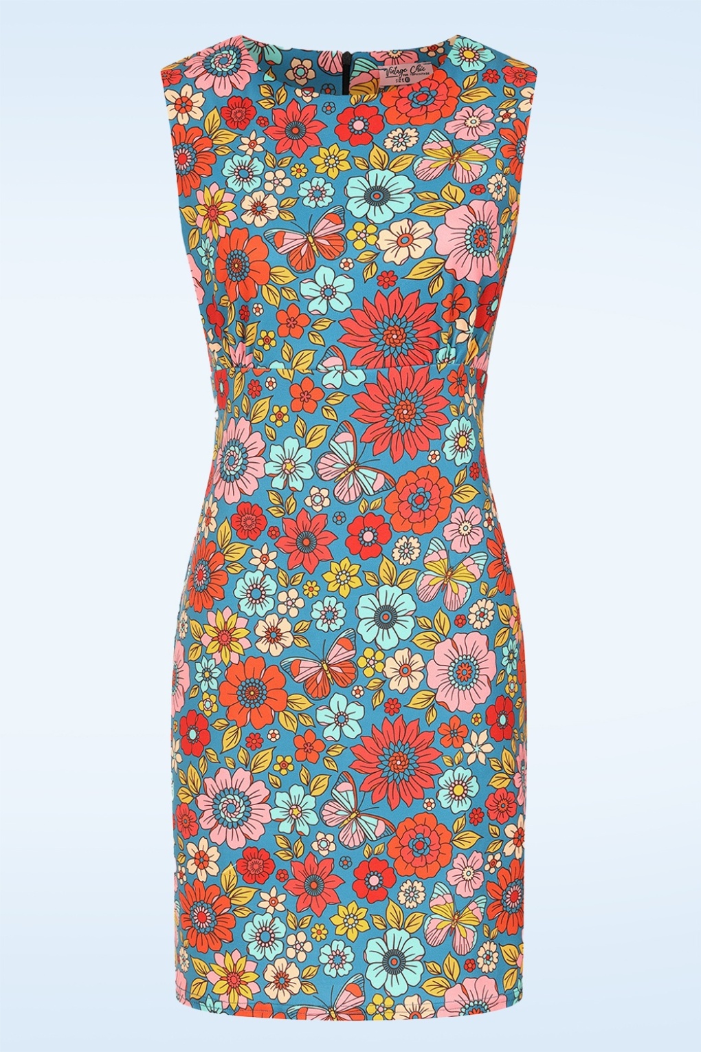 Topvintage exclusive ~ Betty Floral jurk in blauw