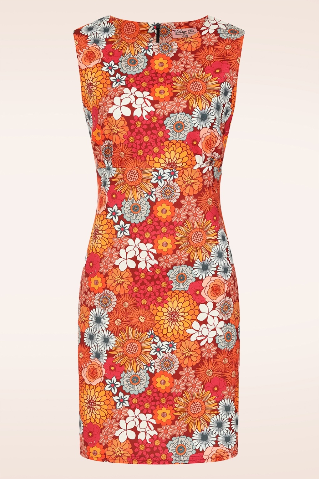 Topvintage exclusive ~ Betty Floral jurk in oranje