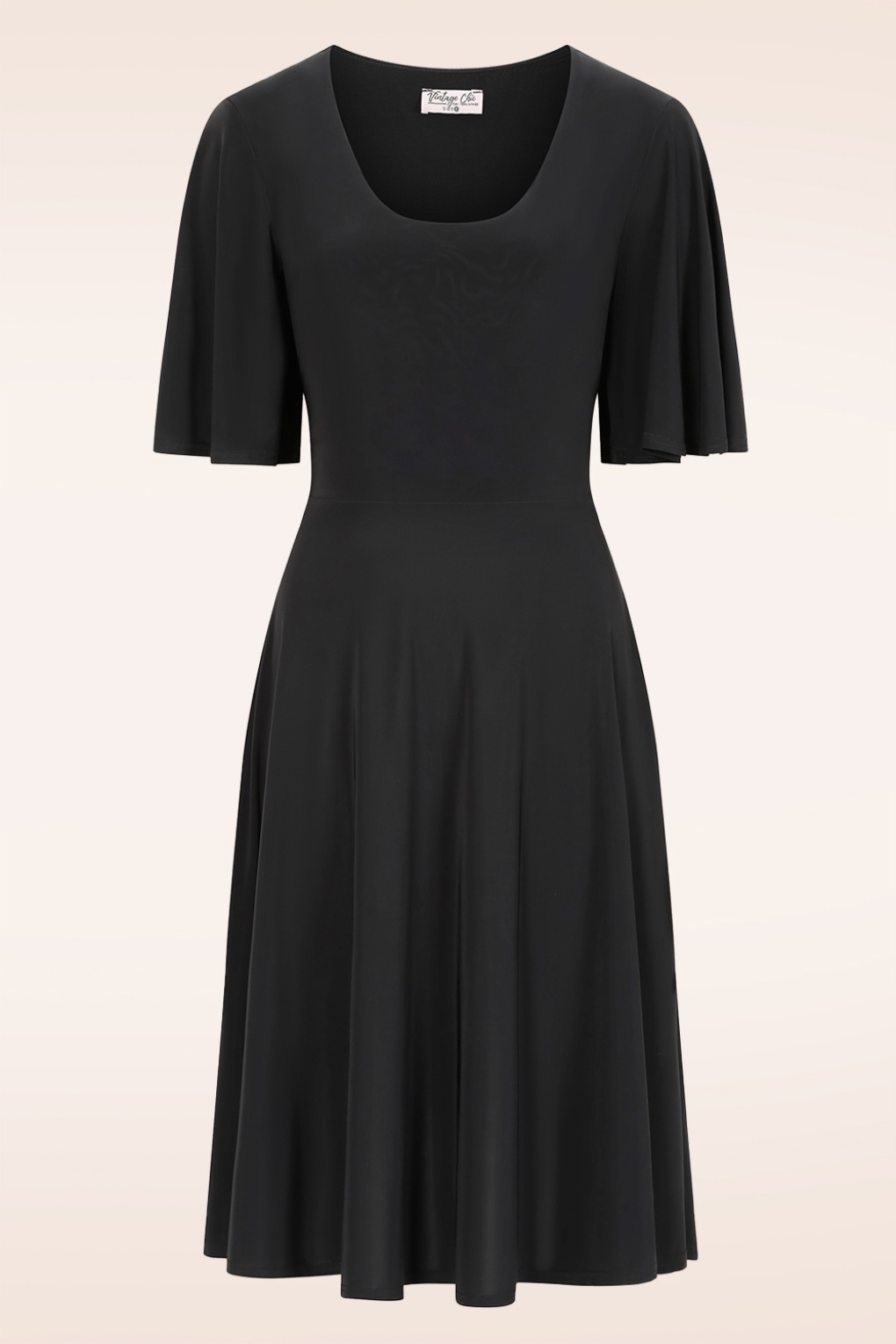 Topvintage exclusive ~ Cassie Slinky Ballerina swing jurk in zwart