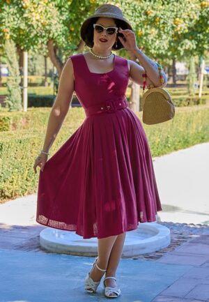 Raula Mai summer jurk in bessen rood