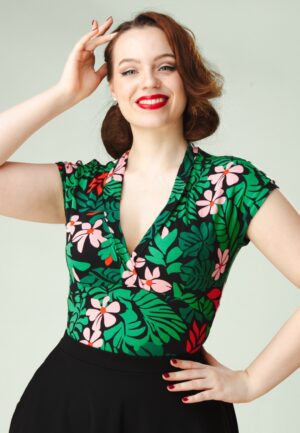 Mon Cher Cache-Coeur top in Dreaming Under Palm Leaf