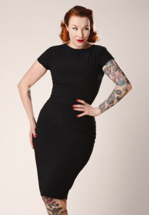 Topvintage exclusive ~ Rachel pencil jurk in zwart