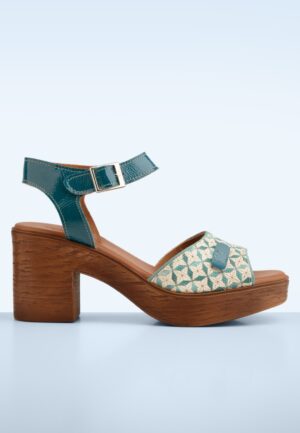 Attica Leather Platform sandalen in blauw