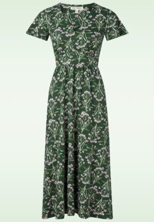 Chateaux Cotton midaxi jurk in yarrow study treetop