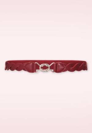 Audrey stretch riem in bordeauxrood