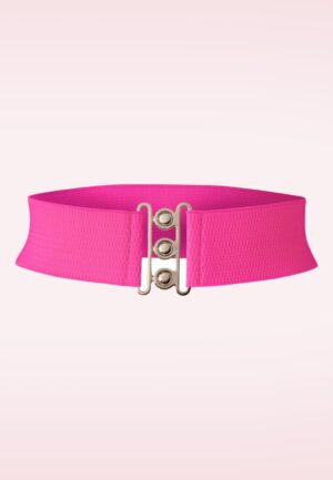 Lauren retro stretchriem in felroze