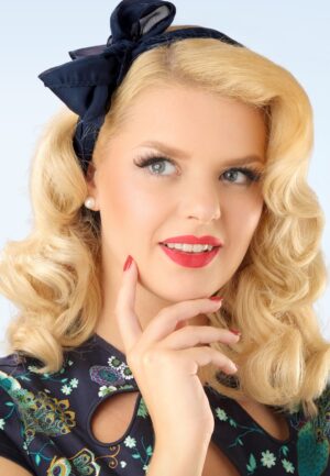 Anna haarsjaal in marineblauw