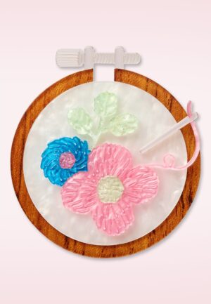 Stitched & Framed broche