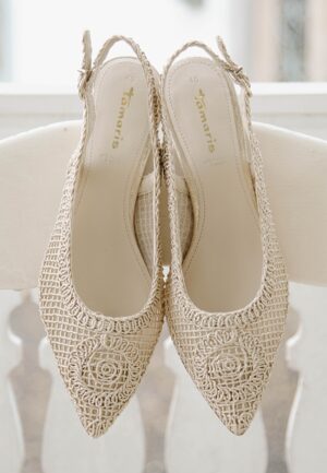 Riviera Glow Slingback Heels in lichtgoud