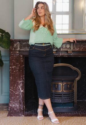 Topvintage exclusive ~ Maxime maxi rok in donker denim