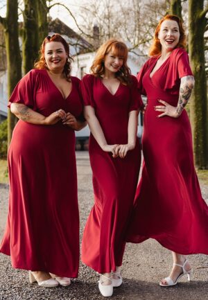 Topvintage exclusive ~ Scarlet slinky maxi jurk in rood