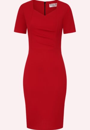Topvintage exclusive ~ Scarlet pencil jurk in rood