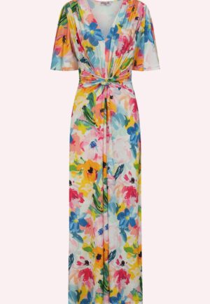 Topvintage exclusive ~ Raya Aquarel Floral maxi jurk in multi