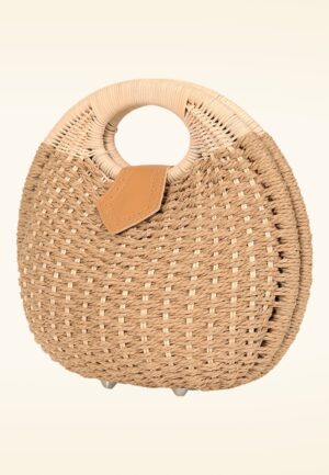 Lottie ronde rotan tas in zand