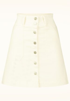 Easy Summer Denim mini rok in gebroken wit