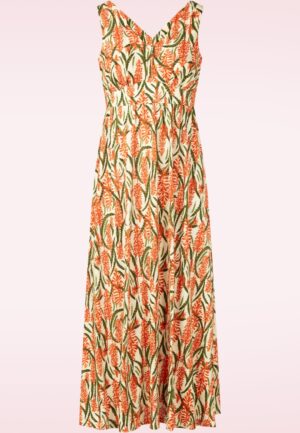 Polmanter maxi jurk in Red Hot Poker Chalk