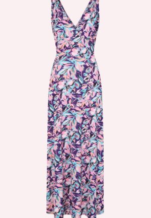 Topvintage exclusive ~ Deveny Floral maxi jurk in paars en roze