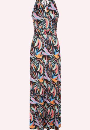 Topvintage exclusive ~ Amara Tropica maxi jurk in zwart en multi