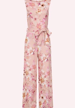 Topvintage exclusive ~ Rosalie Floral jumpsuit in licht blush