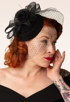Royal Bloom fascinator in zwart