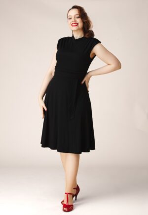 Topvintage exclusive ~ Mitzy semi-swing jurk in zwart
