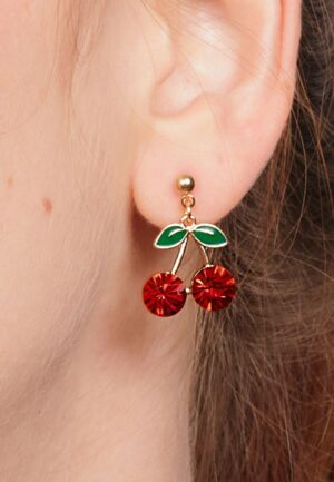 Cherry oorstekers in goud