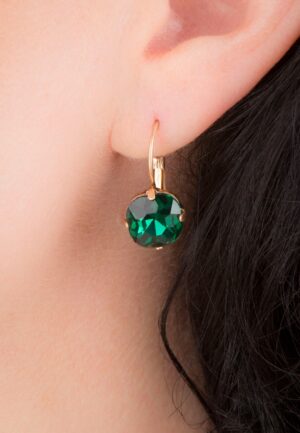 Cushion Cut Stone oorbellen in smaragdgroen