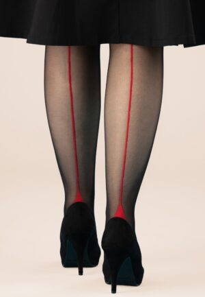 Classic Seam panty in zwart en rood