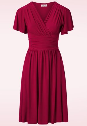 Topvintage exclusive ~ Sadie Slinky swing jurk in rood