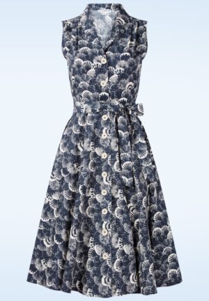 Nova swing jurk in Sea Shelly blauw