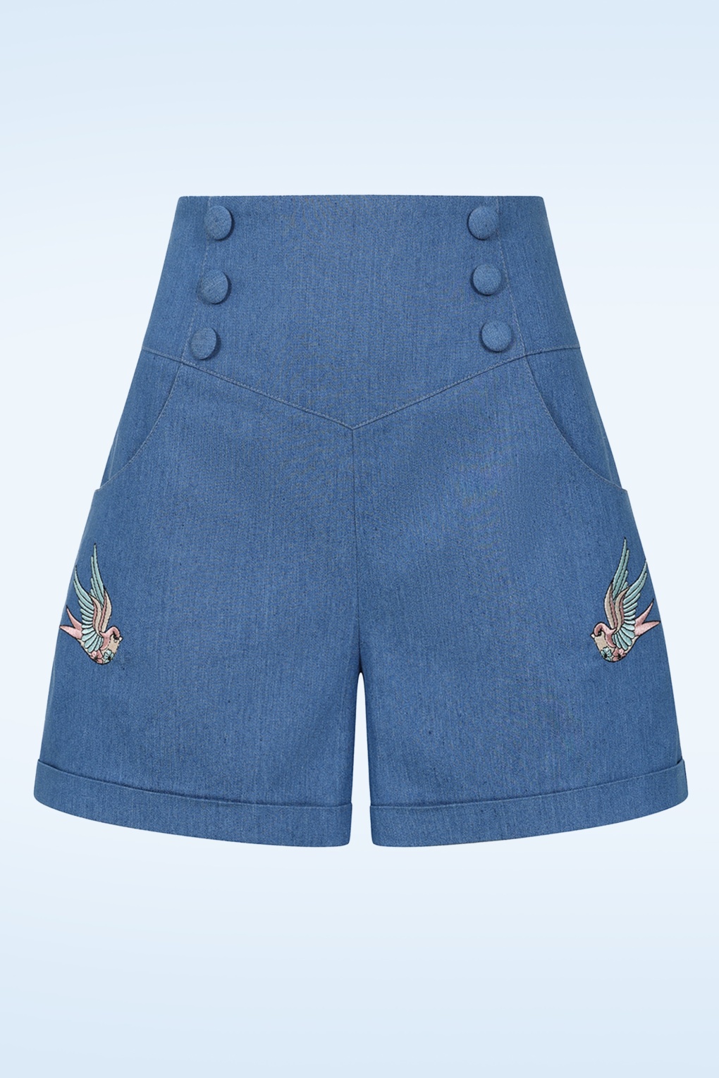 Millie Swallow short in denimblauw