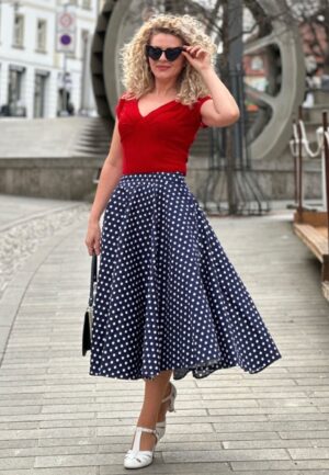 Dot Days swing rok in navy