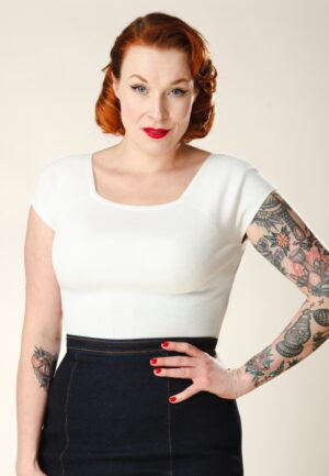 Kaylie top in gebroken wit