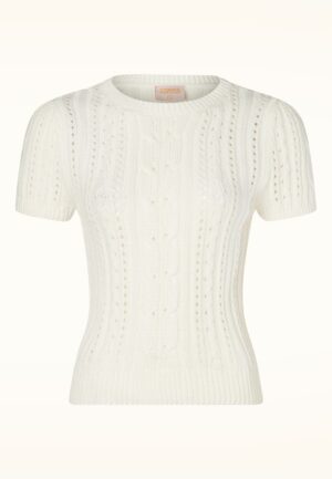 Topvintage exclusive ~ Lianne top in gebroken wit