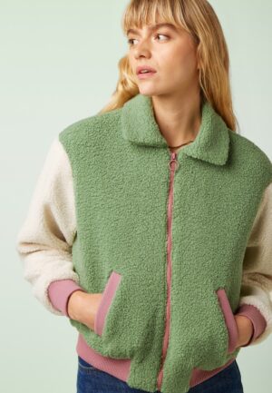Fay Teddy jacket in shade groen
