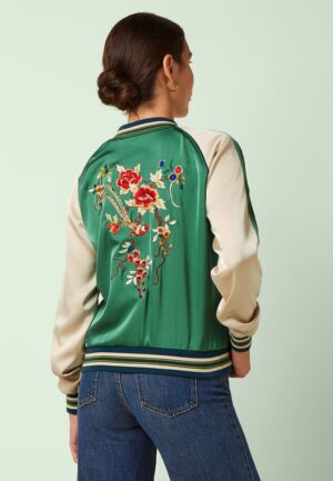 Lazou Reversible bomber jack in fir groen