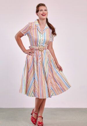 Bella Stripe swing jurk in multi