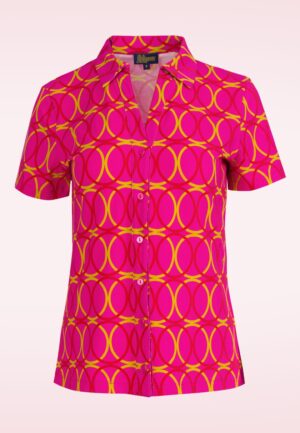 Lena blouse met korte mouwen in Bubble Beat